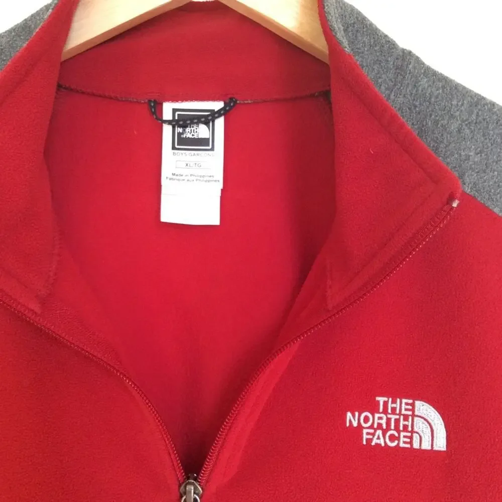 THE NORTH FACE | XL Boy’s Red Gray Fleece Pullover